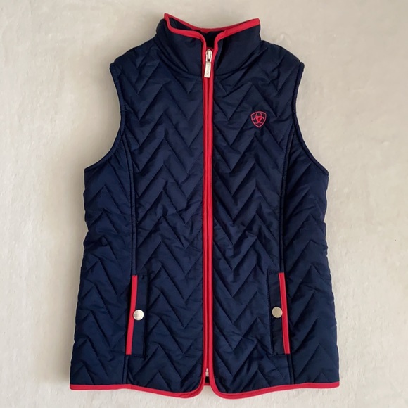 Ariat | Ashley Quilted Insulated Equestrian Riding Vest Navy Eclipse/Pink (S/8) - Picture 16 of 16